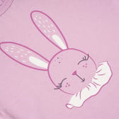 Памучна тениска за бебе момиче с принт на зайче, лилава PIPPO&PEPPA 185960 2