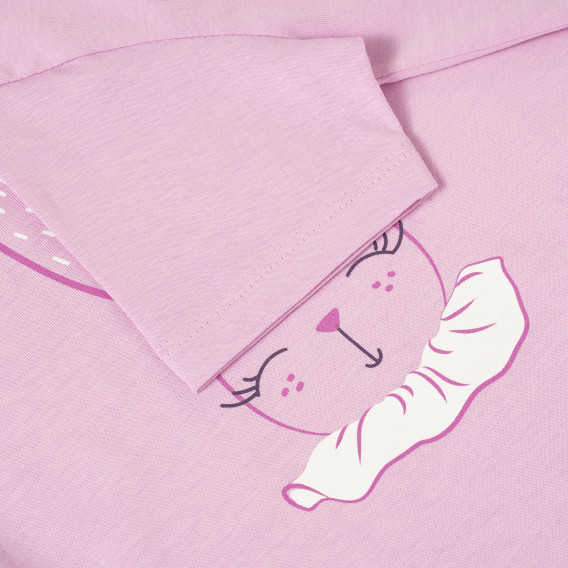 Памучна тениска за бебе момиче с принт на зайче, лилава PIPPO&PEPPA 185961 3