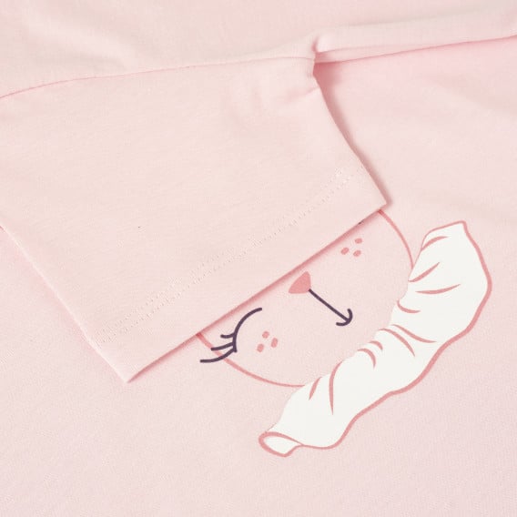 Памучна тениска за бебе момиче с принт на зайче, розова PIPPO&PEPPA 185966 4