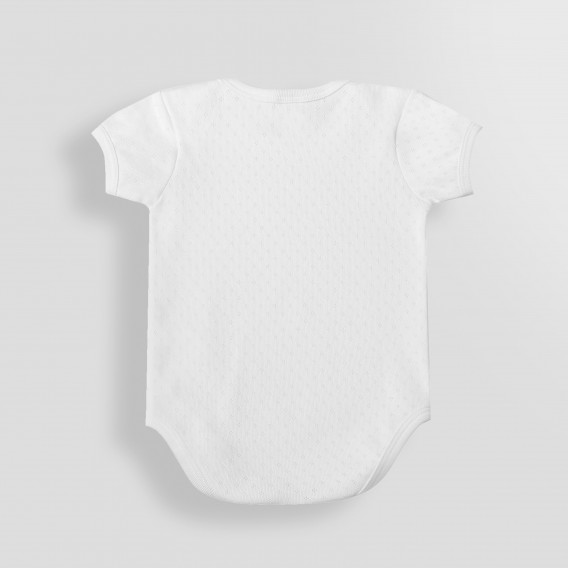 Памучно боди с къс ръкав за бебе момиче, бяло PIPPO&PEPPA 185978 2