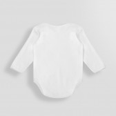 Памучно боди с дълъг ръкав за бебе момиче, бяло PIPPO&PEPPA 185984 2