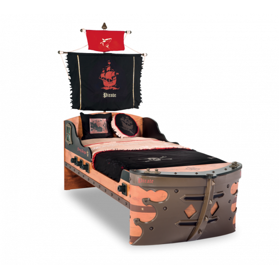 Детско Легло "Pirate" с второ легло във формата на пиратски кораб Cilek 18614 