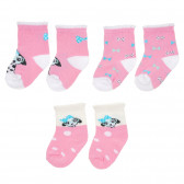 Комплект от три чифта чорапи с кученце за бебе за момиче многоцветни YO! 186622 