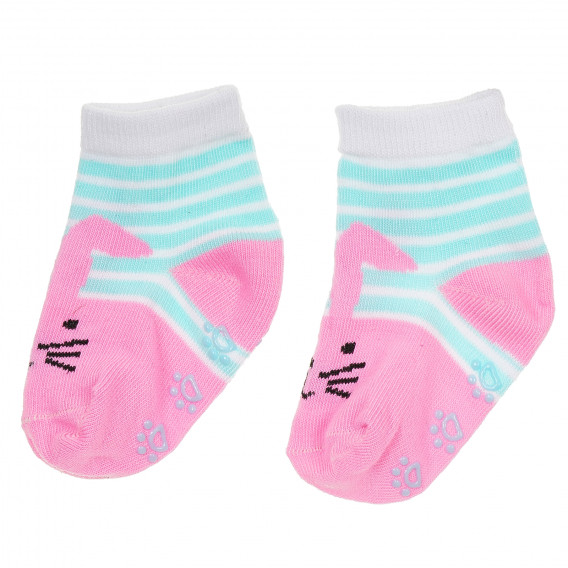 Комплект от три чифта чорапи с зайчета за бебе за момиче многоцветни YO! 186633 2