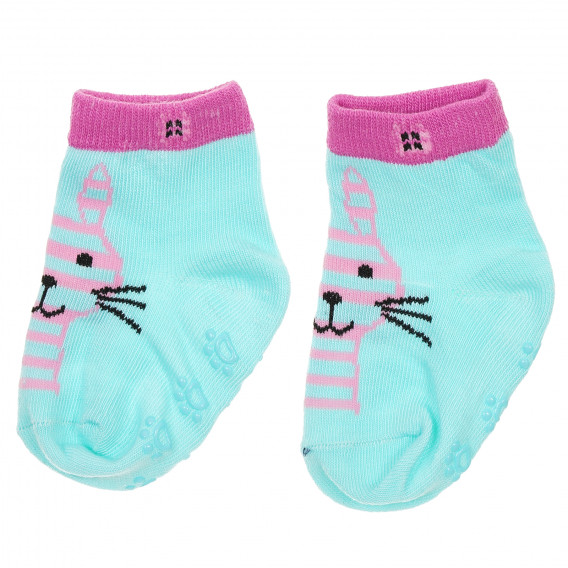 Комплект от три чифта чорапи с зайчета за бебе за момиче многоцветни YO! 186635 4
