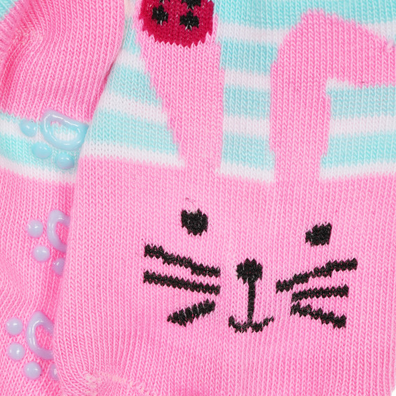 Комплект от три чифта чорапи с зайчета за бебе за момиче многоцветни YO! 186636 5