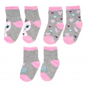 Комплект от три чифта чорапи с котета за момиче многоцветни YO! 186687 