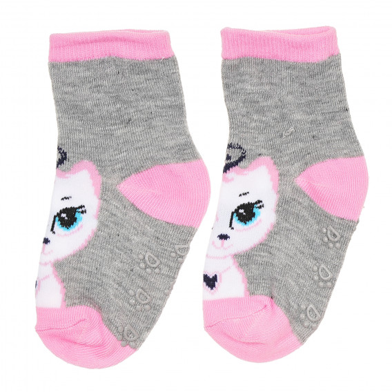 Комплект от три чифта чорапи с котета за момиче многоцветни YO! 186688 2