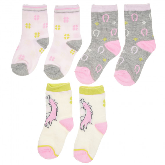 Комплект от три чифта чорапи за бебе за момиче многоцветни YO! 186738 8