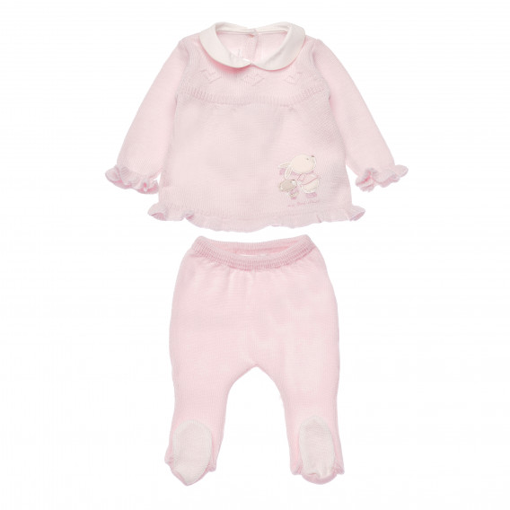 Комплект от блуза и ританки за бебе за момиче розов Chicco 186955 
