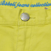 Дънков къс панталон с намачкан ефект за момиче жълт Boboli 187215 3
