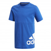 Памучна тениска с логото на бранда за момче синя Adidas 187245 