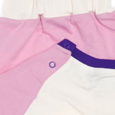 Памучен комплект за бебе боди с къси панталони в бежово и розово Moi Noi 187525 5