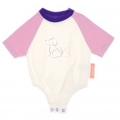Памучен комплект за бебе боди с къси панталони в бежово и розово Moi Noi 187527 7