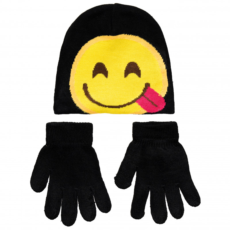 Комплект шапка и ръкавици черни  187692