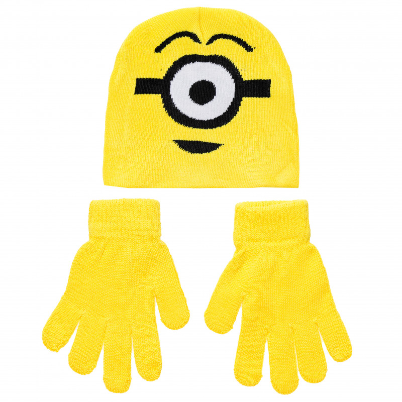 Комплект шапка и ръкавици жълти  187697