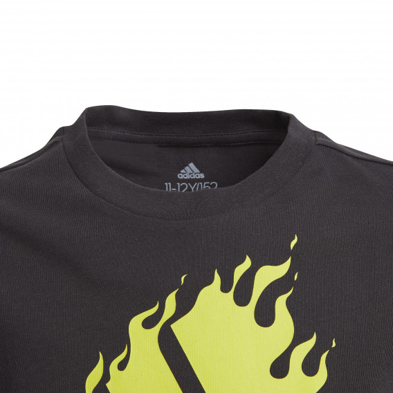 Памучна тениска с логото на бранда за момче черна Adidas 187897 3