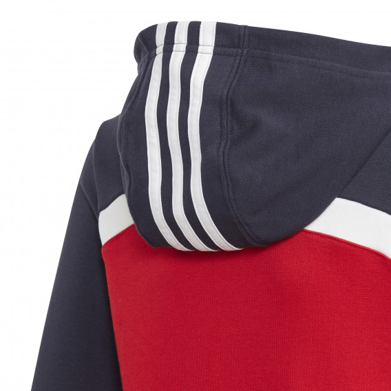 Комплект суитшърт и панталон за момиче в червено и тъмно синьо Adidas 187915 8
