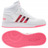 Високи кецове с розови акценти за момиче, бели Adidas 187974 