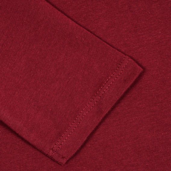 Памучна блуза с дълъг ръкав с графичен принт за момиче червена Name it 188232 3