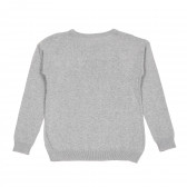 Пуловер с апликация на котета за момиче сив Cool club 188592 4