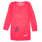 Плетена туника с апликация за момиче розова Cool club 188707 