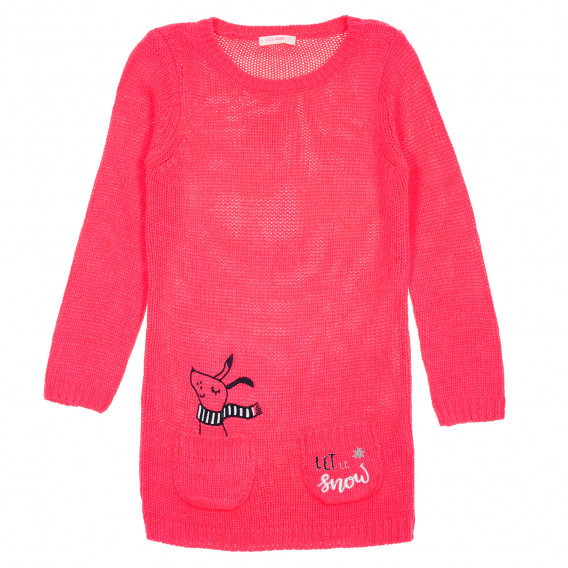 Плетена туника с апликация за момиче розова Cool club 188707 