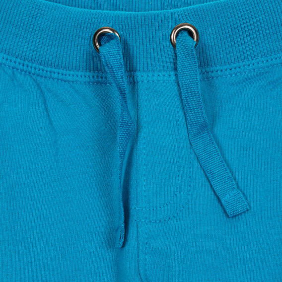 Памучни панталони с ластик в края на крачолите за бебе за момче сини Cool club 188893 2