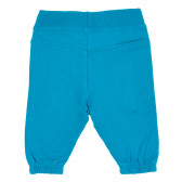 Памучни панталони с ластик в края на крачолите за бебе за момче сини Cool club 188895 4
