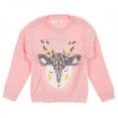 Пуловер с апликация за момиче розов Cool club 188939 