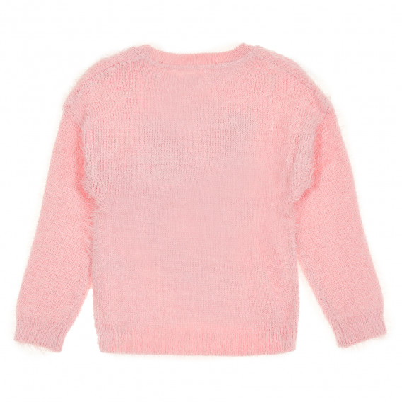 Пуловер с апликация за момиче розов Cool club 188942 4