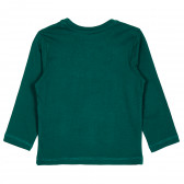Памучна блуза с дълъг ръкав и принт на динозавър за момче зелена Cool club 188986 4