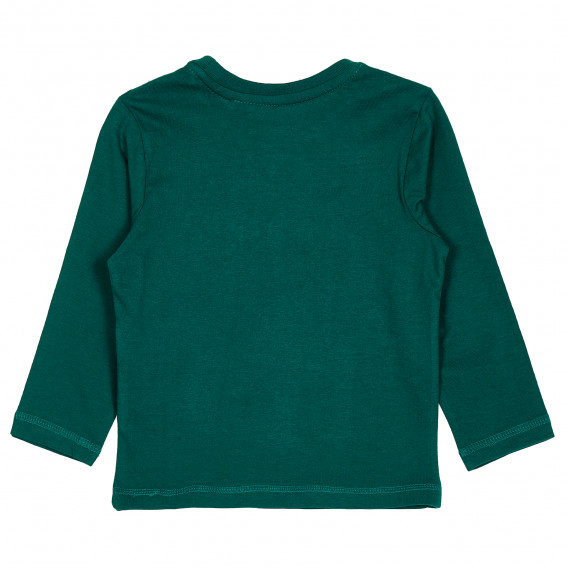 Памучна блуза с дълъг ръкав и принт на динозавър за момче зелена Cool club 188986 4