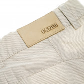 Раирани панталони за момиче бежови Fendi 189258 3