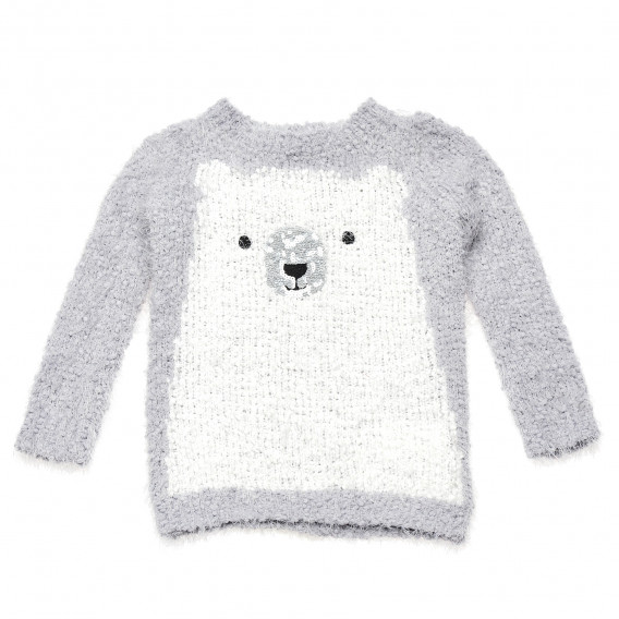 Пуловер в сиво и бяло за момиче Idexe 189753 