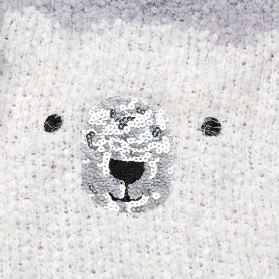 Пуловер в сиво и бяло за момиче Idexe 189756 4