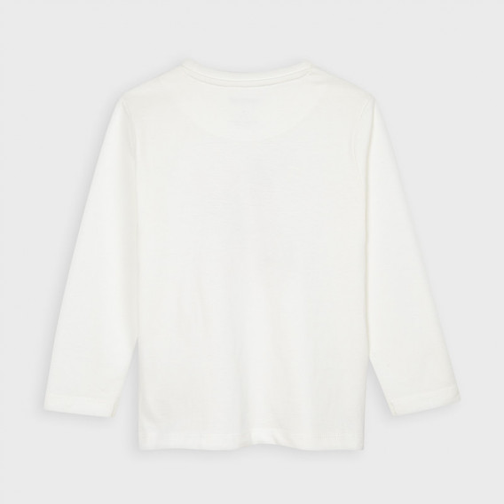Памучна блуза с дълъг ръкав и надпис за момче бял Mayoral 189848 2
