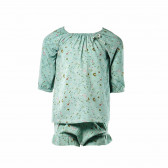 Комплект туника и къс панталон за момиче зелен Vitivic 189914 4