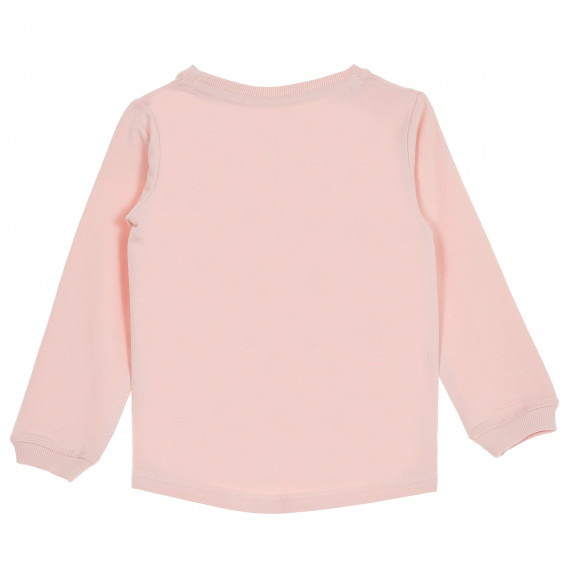 Памучна блуза с дълъг ръкав и щампа на Мини Маус за момиче розова Cool club 190446 4
