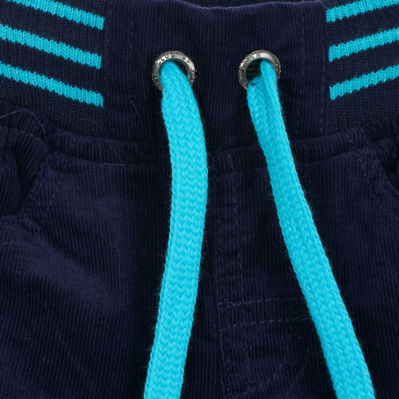 Памучни панталони с контрастни акценти за бебе за момче сини Cool club 190531 2