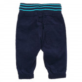 Памучни панталони с контрастни акценти за бебе за момче сини Cool club 190533 4