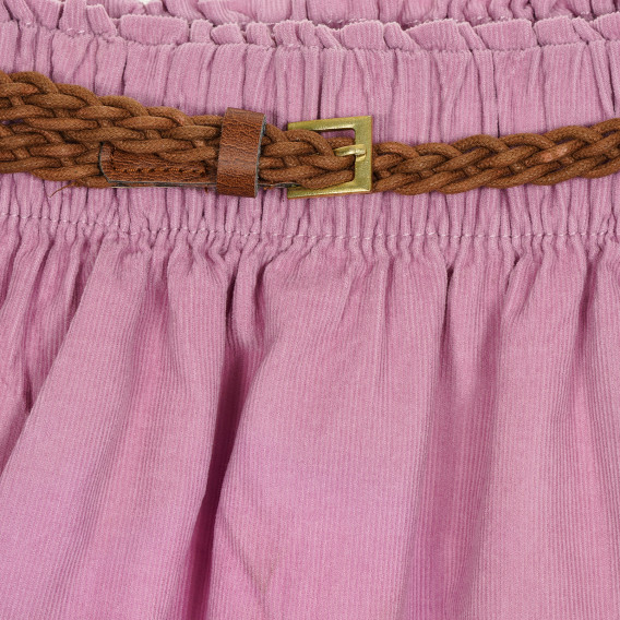 Памучна пола с кафяв колан за момиче розова Cool club 190609 2