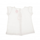 Памучна блуза с брокатен надпис и къдрички за бебе, бяла Tape a l'oeil 191094 6