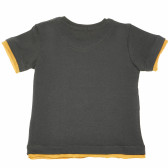 Тениска с надпис и щампа за момче черна Yellow Submarine 191125 2