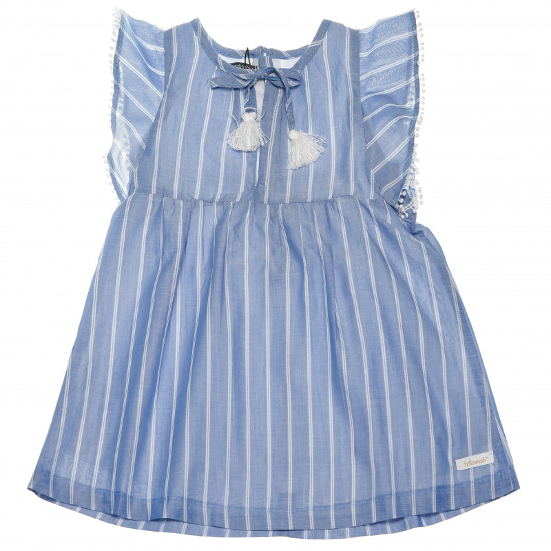 Разкроена рокля за момиче синя  191152