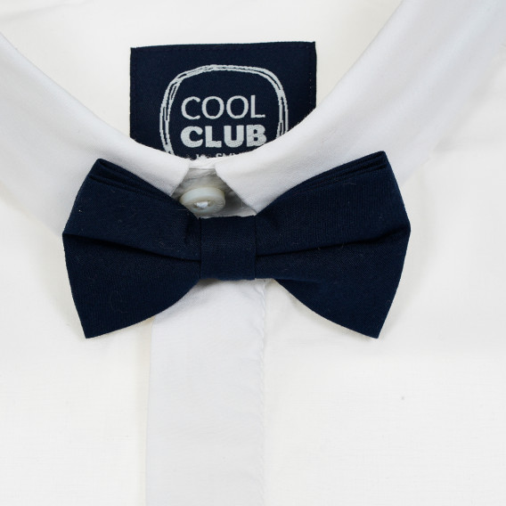 Риза със синя папийонка за момче бяла Cool club 191469 2