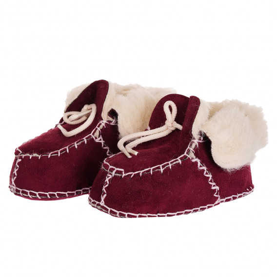 Домашни пантофи за бебе за момиче, червени Playshoes 192220 