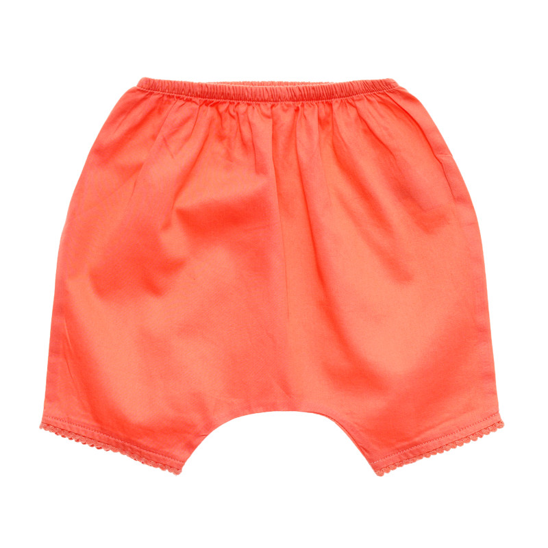 Памучни панталони за бебе в коралов цвят  192496