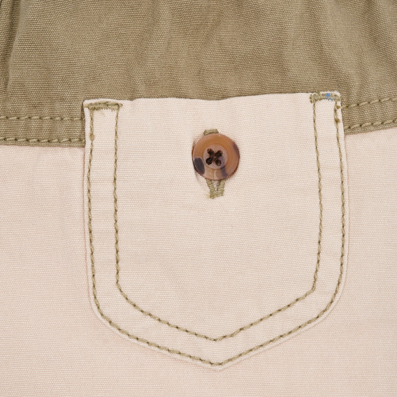 Памучен панталон за бебе в зелено и бежово Tape a l'oeil 192616 3