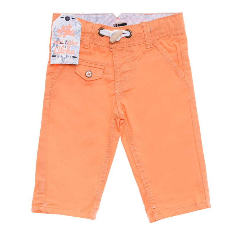 Памучен панталон за бебе в коралов цвят  192635